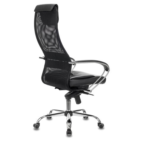 Офисное кресло Brabix Premium Stalker EX-609 PRO (хром, мультиблок, ткань-сетка/экокожа, черное) 532416 в Абакане - изображение 2