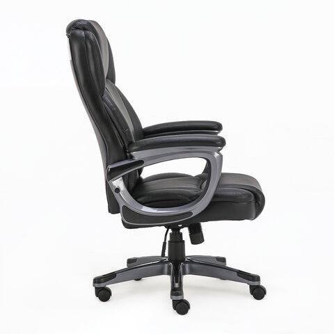 Кресло компьютерное Brabix Premium Favorite EX-577 (пружинный блок, рециклированная кожа, черное) 531934 в Абакане - изображение 1