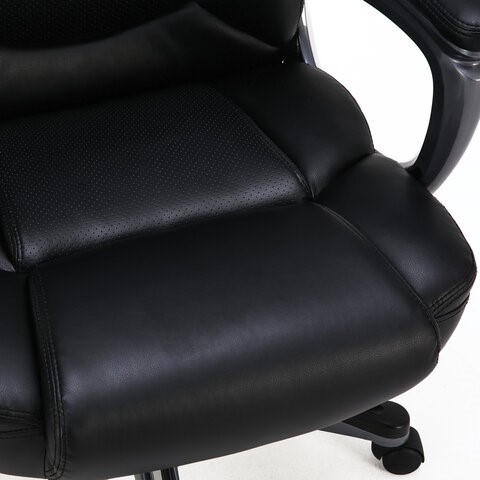 Кресло компьютерное Brabix Premium Favorite EX-577 (пружинный блок, рециклированная кожа, черное) 531934 в Абакане - изображение 7