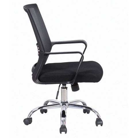 Офисное кресло Brabix Daily MG-317 (с подлокотниками, хром, черное) 531833 в Абакане - изображение 1