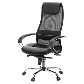 Офисное кресло Brabix Premium Stalker EX-609 PRO (хром, мультиблок, ткань-сетка/экокожа, черное) 532416 в Абакане - предосмотр 3