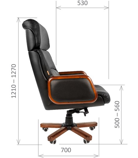 Кресло офисное CHAIRMAN 417 кожа черная в Абакане - изображение 2