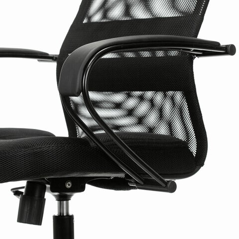 Офисное кресло Brabix Premium Stalker EX-608 PL (ткань-сетка/кожзам, черное) 532090 в Абакане - изображение 8