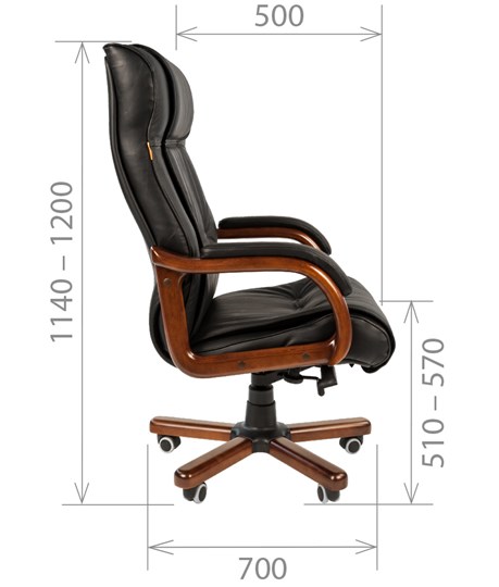 Кресло CHAIRMAN 653 кожа черная в Абакане - изображение 2