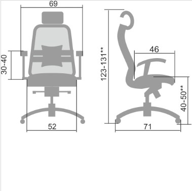 Компьютерное кресло Samurai S-3.04, серый в Абакане - изображение 4