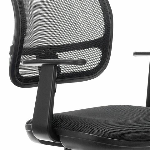 Кресло компьютерное Brabix Drive MG-350 (с подлокотниками, сетка, черное) 532082 в Абакане - изображение 4