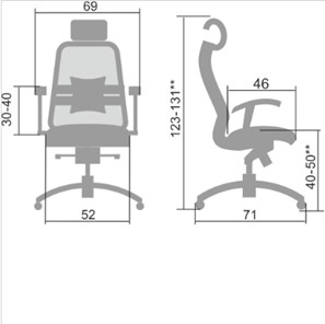 Офисное кресло Samurai S-3.04, синий в Абакане - предосмотр 4