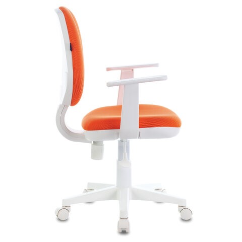 Офисное кресло Brabix Fancy MG-201W (с подлокотниками, пластик белый, оранжевое) 532410 в Абакане - изображение 1