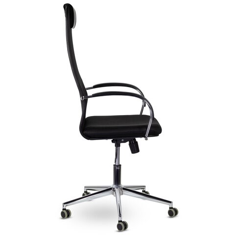 Кресло Brabix Premium Pilot EX-610 CH (хром, ткань-сетка, черное) 532417 в Абакане - изображение 1