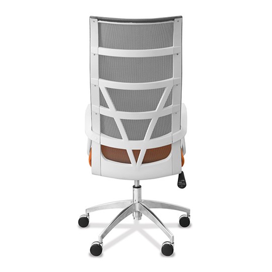 Кресло для руководителя Топ X белый каркас, сетка/ткань TW / серая/светло-серая в Абакане - изображение 1