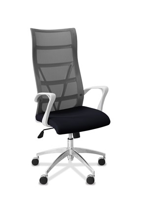 Офисное кресло Топ X белый каркас, сетка/ткань TW / серая/черная в Абакане - изображение