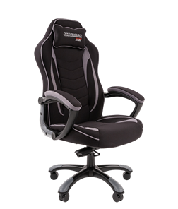 Кресло игровое CHAIRMAN GAME 28 Полиэстер комбинированная ткань серый/черный в Абакане