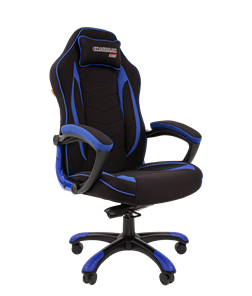 Кресло игровое CHAIRMAN GAME 28 Полиэстер комбинированная ткань синий/черный в Абакане