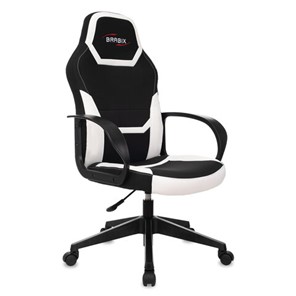 Кресло офисное Brabix BRABIX "Alpha GM-018", ткань/экокожа, черное/белое, 532640, GM-018_532640 в Абакане