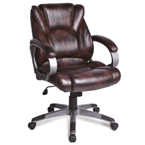 Кресло офисное BRABIX "Eldorado EX-504", экокожа, коричневое, 530875 в Абакане