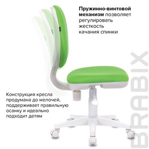 Офисное кресло Brabix Fancy MG-201W (без подлокотников, пластик белый, салатовое) 532414 в Абакане - предосмотр 9