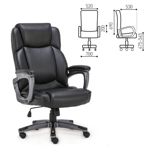 Кресло компьютерное Brabix Premium Favorite EX-577 (пружинный блок, рециклированная кожа, черное) 531934 в Абакане - изображение 14