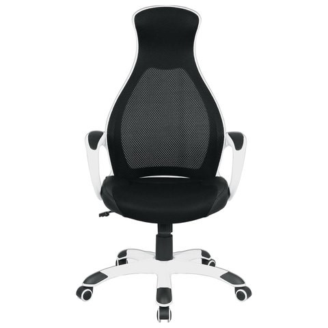Кресло офисное Brabix Premium Genesis EX-517 (пластик белый, ткань/экокожа/сетка черная) 531573 в Абакане - изображение 3