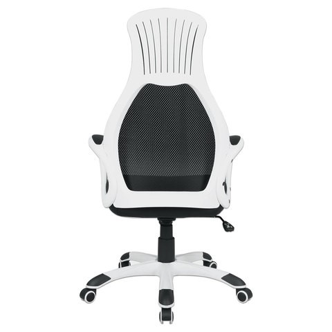 Кресло офисное Brabix Premium Genesis EX-517 (пластик белый, ткань/экокожа/сетка черная) 531573 в Абакане - изображение 4