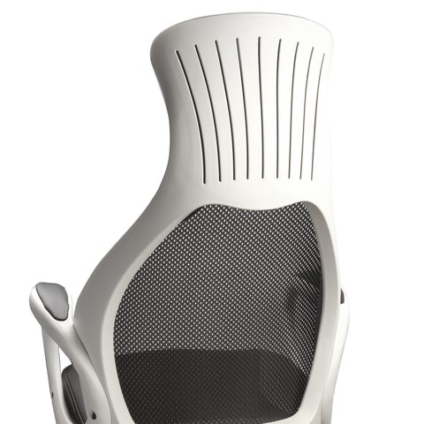 Кресло офисное Brabix Premium Genesis EX-517 (пластик белый, ткань/экокожа/сетка черная) 531573 в Абакане - изображение 7