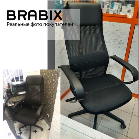 Офисное кресло Brabix Premium Stalker EX-608 PL (ткань-сетка/кожзам, черное) 532090 в Абакане - изображение 18