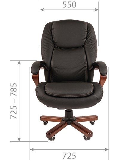 Кресло CHAIRMAN 408 кожа черная в Абакане - изображение 1
