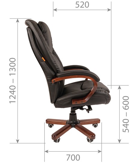 Кресло CHAIRMAN 408 кожа черная в Абакане - изображение 2