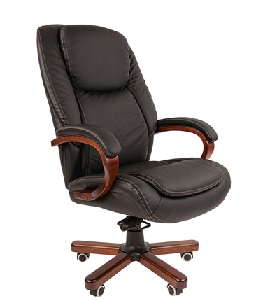 Кресло CHAIRMAN 408 кожа черная в Абакане - изображение