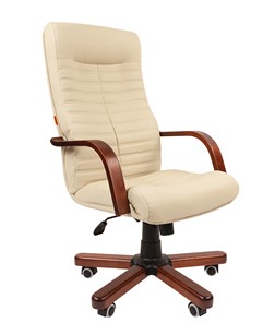 Кресло компьютерное CHAIRMAN 480 WD, экокожа, цвет бежевый в Абакане - предосмотр