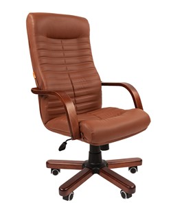 Кресло CHAIRMAN 480 WD, экокожа, цвет коричневый в Абакане