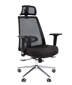 Кресло компьютерное CHAIRMAN 535 LUX сетчатый акрил черный / полиэстер черный в Абакане