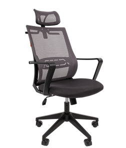 Кресло компьютерное CHAIRMAN 545 сетка/ткань серый в Абакане