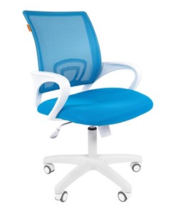 Кресло компьютерное CHAIRMAN 696 white, tw12-tw04 голубой в Абакане