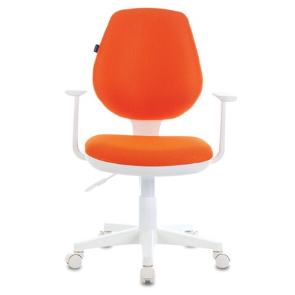 Офисное кресло Brabix Fancy MG-201W (с подлокотниками, пластик белый, оранжевое) 532410 в Абакане - изображение
