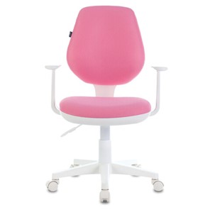 Кресло Brabix Fancy MG-201W (с подлокотниками, пластик белый, розовое) 532409 в Абакане - предосмотр