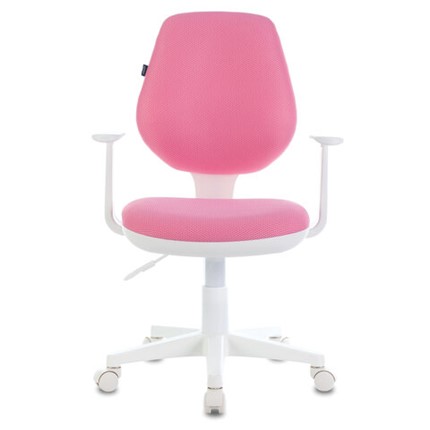 Кресло Brabix Fancy MG-201W (с подлокотниками, пластик белый, розовое) 532409 в Абакане - изображение