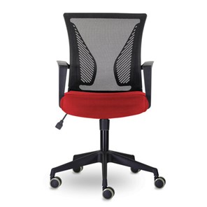 Кресло компьютерное Brabix Wings MG-309 (пластик черный, сетка, черное/красное) 532014 в Абакане