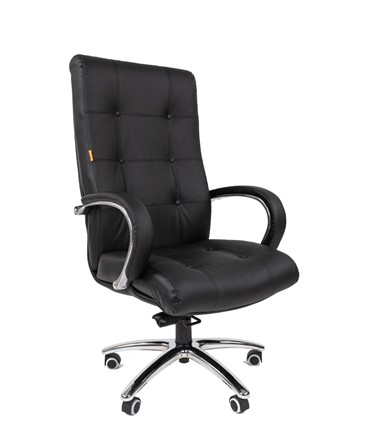 Офисное кресло CHAIRMAN 424 Кожа черная в Абакане - изображение