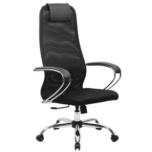 Офисный стул BRABIX PREMIUM "Ultimate EX-800" хром, плотная двойная сетка Х2, черное, 532911 в Абакане