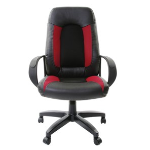 Компьютерное кресло Brabix Strike EX-525 (экокожа черная, ткань черная/бордовая, TW) в Абакане