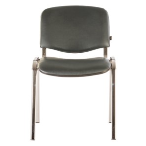 Офисный стул Brabix Iso CF-001 (хромированный каркас, кожзам серый) 531426 в Абакане