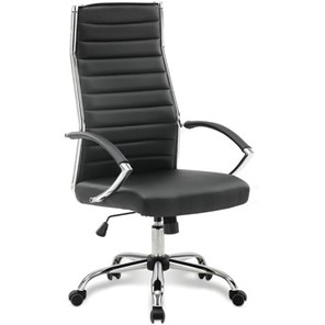 Кресло офисное Brabix Style EX-528 (экокожа, хром, черное) 531947 в Абакане