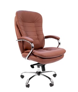 Кресло офисное CHAIRMAN 795 кожа, цвет коричневый в Абакане