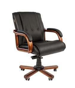 Компьютерное кресло CHAIRMAN 653M кожа черная в Абакане - предосмотр
