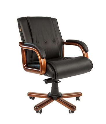 Компьютерное кресло CHAIRMAN 653M кожа черная в Абакане - изображение