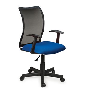 Офисное кресло Brabix Spring MG-307 (с подлокотниками, комбинированное синее/черное TW) в Абакане