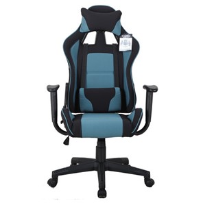 Офисное кресло Brabix GT Racer GM-100 (две подушки, ткань, черное/голубое) 531818 в Абакане - предосмотр