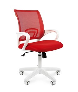 Офисное кресло CHAIRMAN 696 white, ткань, цвет красный в Абакане
