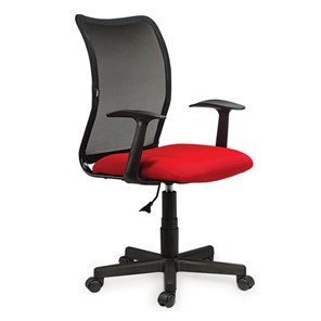Офисное кресло Brabix Spring MG-307 (с подлокотниками, комбинированное красное/черное TW) в Абакане