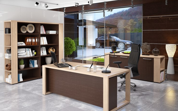 Кабинет руководителя ALTO с высоким шкафом для одежды, низким для документов и журнальным столиком в Абакане - изображение 3